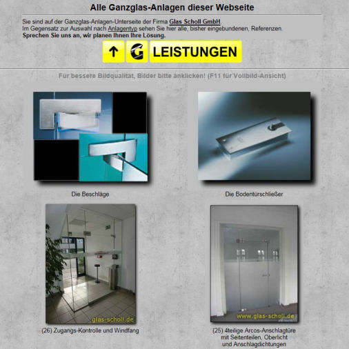 Alle bisher eingebundenen Ganzglas-AnlagenDuschen von Glas Scholl, Glasanlagen auf Maß, Glasabtrennungen