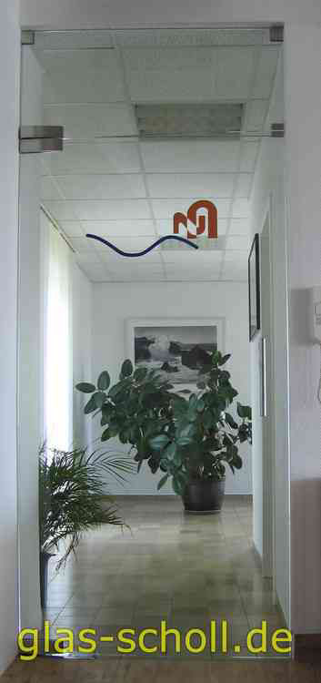 Ganzglas-Pendeltür mit Oberlicht von Glas Scholl
